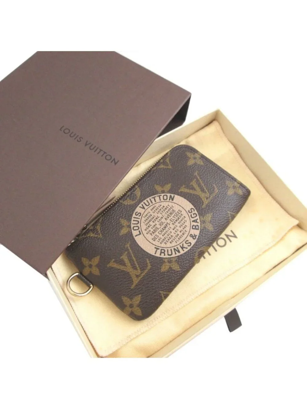 Louis Vuitton Monogram Pochette Cles Compris T&b L-shaped Zipper Coin Purse